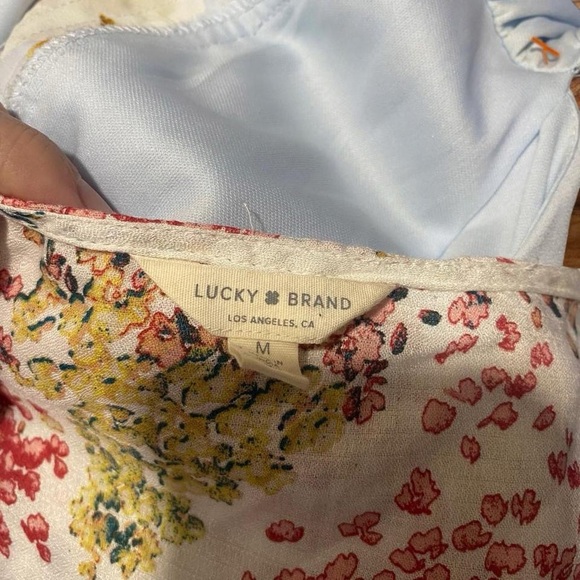 Lucky Brand Floral High Low Dress - Cream and Pink - Picture 5 of 5